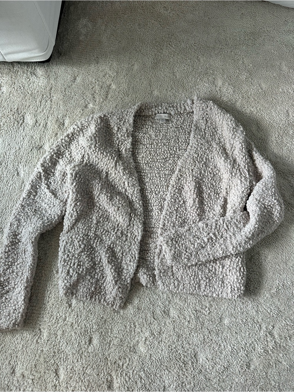 Barefoot Dreams Cream Bouclé Open-Front Women's Cardigan